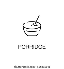 Porridge flat icon. Single high quality outline symbol for web design or mobile app. Porridge thin line sign for design logo, visit card, etc. Porridge outline pictogram