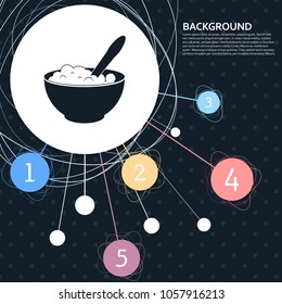 porridge icon with the background to the point and with infographic style. Vector illustration