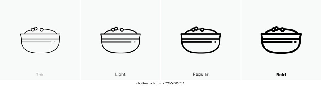 porridge icon. Thin, Light Regular And Bold style design isolated on white background