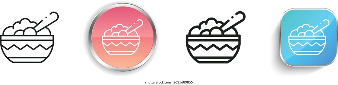 porridge icon. Thin Linear, Regular and Button Style Design Isolated On White Background