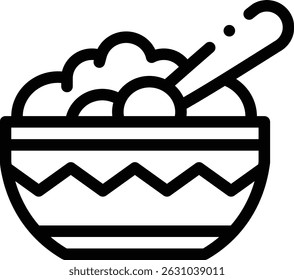 porridge icon. Thin Linear Style Design Isolated On White Background