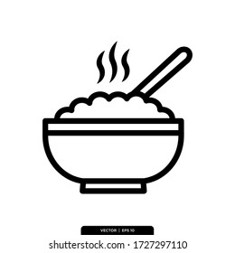 Porridge Icon Vector Illustration Logo Template