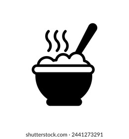 Icono de gachas de avena en vector. Logotipo
