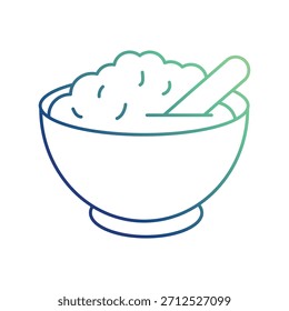Ícone de mingau com fundo branco vetor ilustração stock