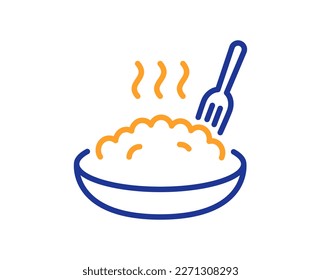 Icono de línea de avena. Cartel de arroz o avena. Símbolo de comida de mijo. Concepto colorido del contorno de línea delgada. Icono de avena de estilo lineal. Trazo editable. Vector