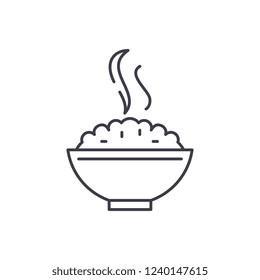 Porridge line icon concept. Porridge vector linear illustration, symbol, sign