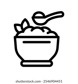 ícone de linha de mingau ilustração gráfico vetorial. Elemento simples ilustração vetor gráfico, adequado para aplicativo, sites e apresentações isolados no fundo branco