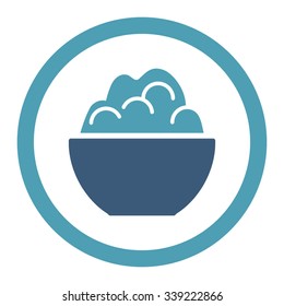 Porridge vector icon. Style is bicolor flat rounded symbol, cyan and blue colors, rounded angles, white background.