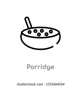 porridge vector line icon. Simple element illustration. porridge outline icon from thanksgiving concept. Can be used for web and mobile