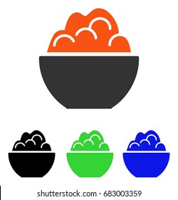 Porridge vector pictogram. Illustration style is a flat iconic colored symbol with different color versions.