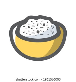 Porrige yellow cup Vector icon Cartoon illustration