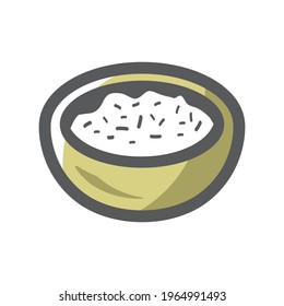 Porrige yellow cup Vector icon Cartoon illustration