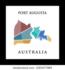 Port Augusta City Map Colorful Geometric Creative Logo