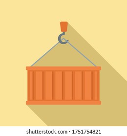 Icono de contenedor de carga portuaria. Ilustración plana del icono vectorial del contenedor de carga portuaria para el diseño web