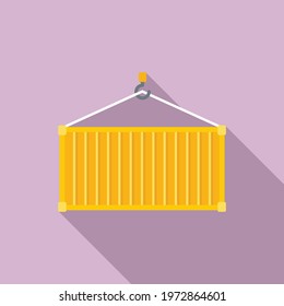 Port cargo container icon. Flat illustration of Port cargo container vector icon for web design