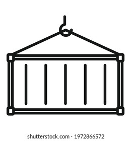 Port cargo container icon. Outline Port cargo container vector icon for web design isolated on white background