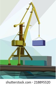 Port crane and containers  vector illustration eps 10