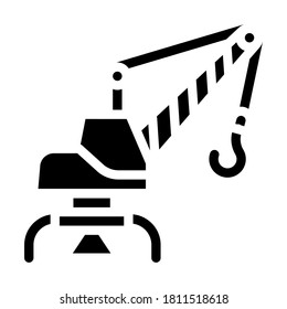 port crane glyph icon vector. port crane sign. isolated contour symbol black illustration