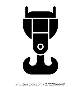 Estilo de línea de icono de gancho de grúa portuaria transparente
