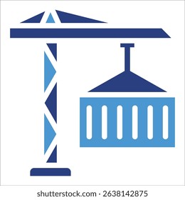 Port Crane Icon Element For Design