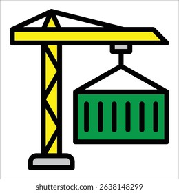 Port Crane Icon Element For Design