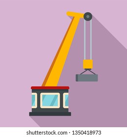 Port crane icon. Flat illustration of port crane vector icon for web design