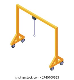 Port crane icon. Isometric of port crane vector icon for web design isolated on white background