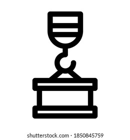 port crane icon or logo isolated sign symbol vector illustration - high quality black style vector icons
