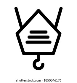 port crane icon or logo isolated sign symbol vector illustration - high quality black style vector icons
