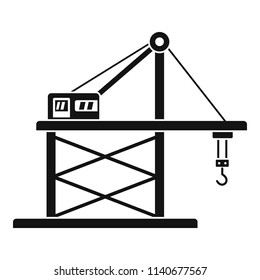 Port crane icon. Simple illustration of port crane vector icon for web design isolated on white background