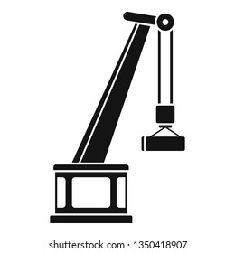 Port crane icon. Simple illustration of port crane vector icon for web design isolated on white background