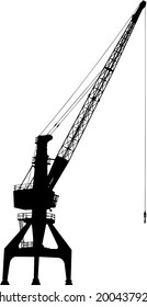 port crane silhouette on white background