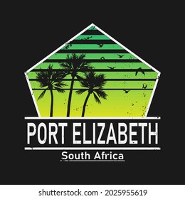 Port Elizabeth typography, t-shirt graphics, vectors illustration