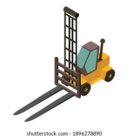 Port forklift icon. Isometric of port forklift vector icon for web design isolated on white background