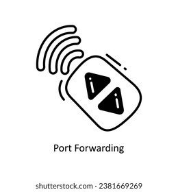 Port Forwarding doodle Icon Design Illustration. Netzwerksymbol auf weißem Hintergrund EPS10-Datei