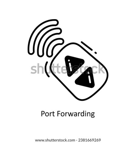 Port Forwarding doodle Icon Design illustration. Networking Symbol on White background EPS 10 File