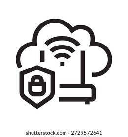port forwarding setup black line icon. Vector isolated element. Minimal clean icons for apps and websites.
