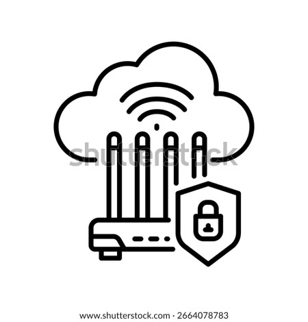 port forwarding setup black line icon. Vector isolated element.Editable stroke