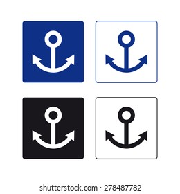 Port harbor sign vector set