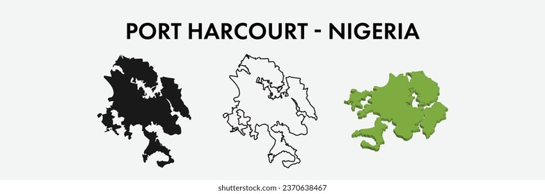 Port Harcourt nigeria city map set vector illustration design isolated on white background. Concept of travel and geography.