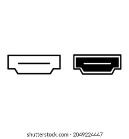 Port HDMI connector for a computer on a transparent background.