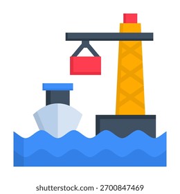 Ilustración vectorial de estilo plano Port Icon