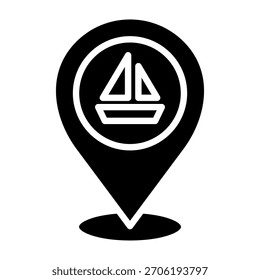 Vektorgrafik des Port-Symbols für das Glyphendesign