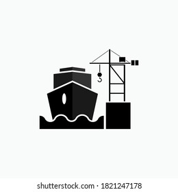 Port Icon. Harbour Symbol - Vector Logo Template.