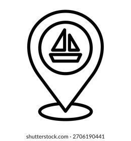 Ilustración vectorial de diseño de línea Port Icon