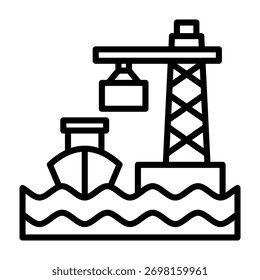 Ilustración vectorial de estilo de línea de icono de puerto