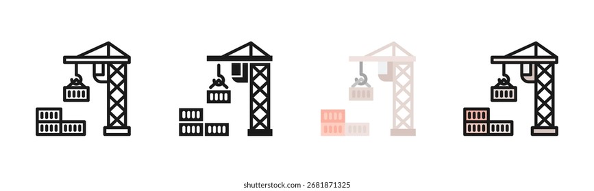 Paquete De Iconos De Puerto En Varios Estilos