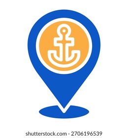 Port Icon Solid Color Design Vector Illustration