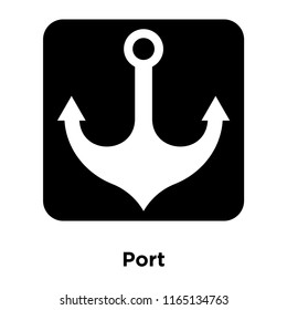 Port icon vector isolated on white background, Port transparent sign