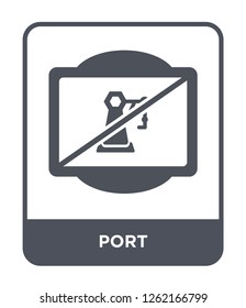 port icon vector on white background, port trendy filled icons from Traffic signs collection, port simple element illustration